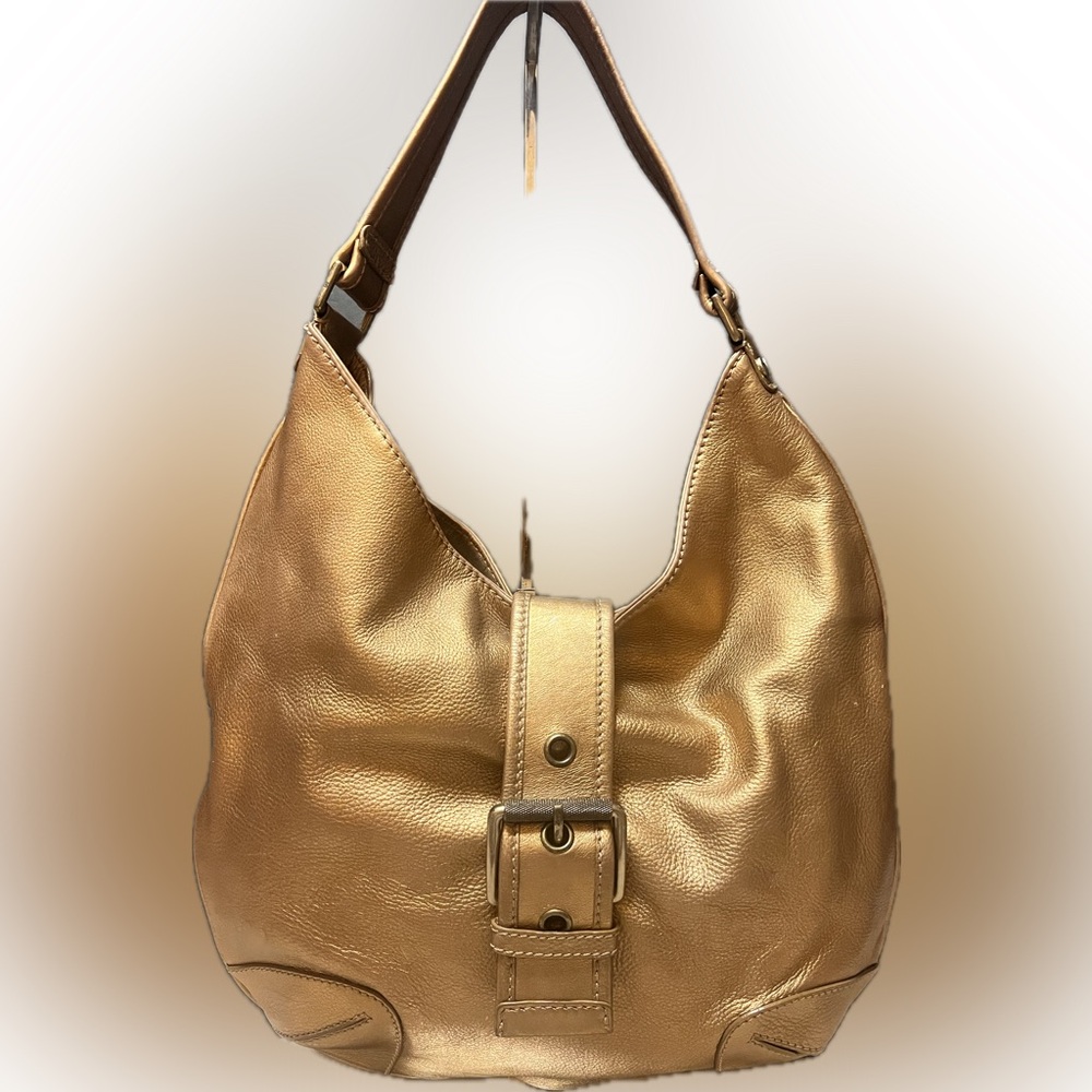 VGUC.  Rare Vintage Michael kors Aria Metallic gold Leather Hobo bag.